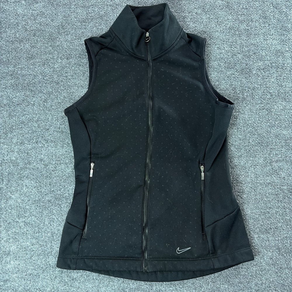 Nike Golf Tour Performance Therma-FIT Vest Black Polka Dot Women S Fall Gorpcore